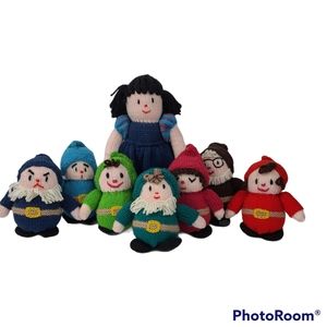 Amigurumi Snow White & The Seven Dwarfs Crochet Dolls 8pc Set  Handmade 11"  6"